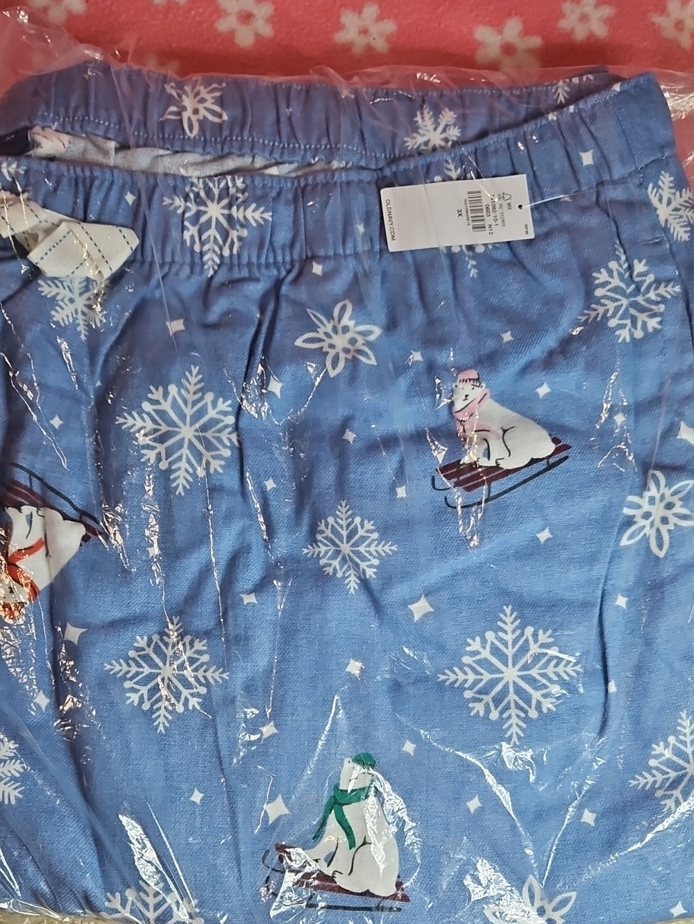 Old Navy Blue Polar Bear & Snowflake Jogger Pajama Bottoms